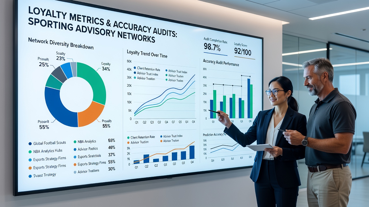 Network graph illustrating connections between accuracy audits, user loyalty indicators, and cross-sport advisory performance