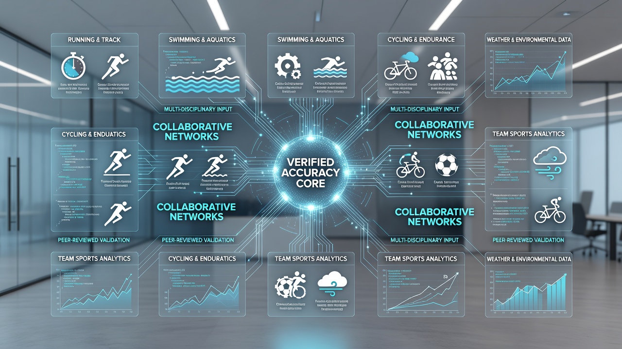 Illustration of user feedback loops and data validation across soccer, basketball, and horse racing forecast networks