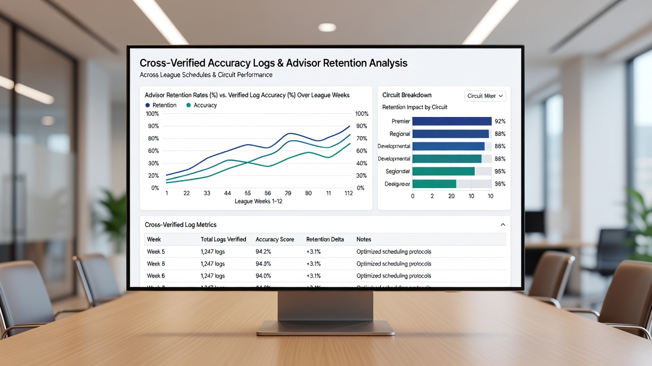 Analytics interface showing retention trends linked to verified accuracy across international leagues and global racing circuits