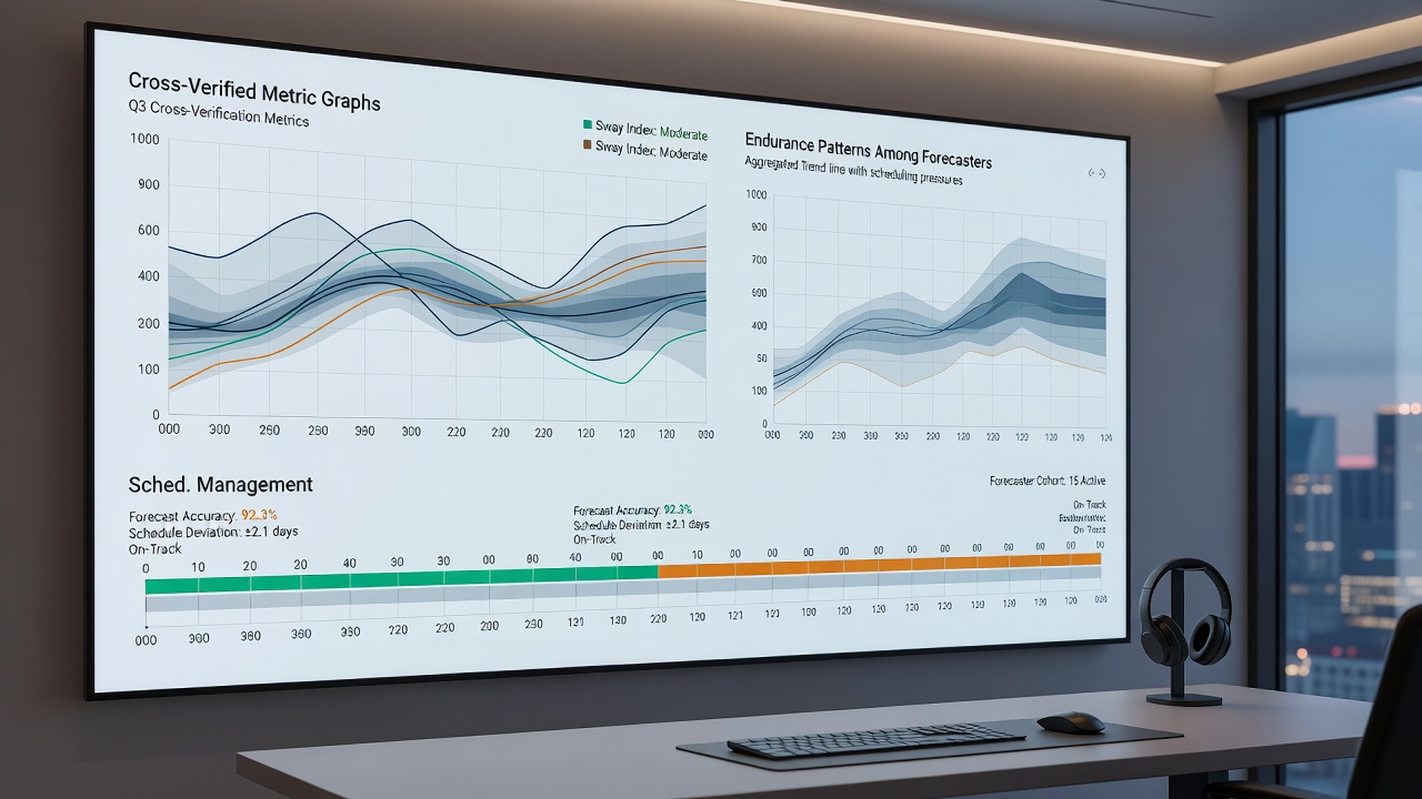 Detailed endurance pattern graphs comparing forecaster performance across circuit events and league schedules